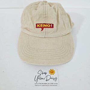 Vintage‎ Keno! Georgia Lottery Adjustable Beige Cotton Cap《826》A